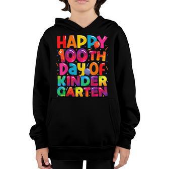 Happy 100Th Day Of Kindergarten Gift For Teachers Kids V2 Youth Hoodie - Thegiftio UK