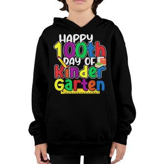 Happy 100Th Day Of Kindergarten Gift For Teachers Kids Youth Hoodie - Thegiftio UK