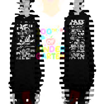 Happy 100Th Day Of Kindergarten Student 100 Days Of School Youth Hoodie - Seseable