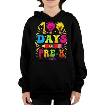 Happy 100Th Day Of Pre K Funny 100 Days School Youth Hoodie - Seseable