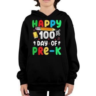 Happy 100Th Day Of Pre-K Funny 100 Days School Youth Hoodie - Seseable