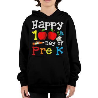 Happy 100Th Day Of Pre-K Teacher Students Kids Boys Youth Hoodie - Thegiftio UK
