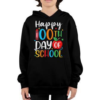 Happy 100Th Day Of School 100 Days Crayon Teacher Student Youth Hoodie - Thegiftio UK