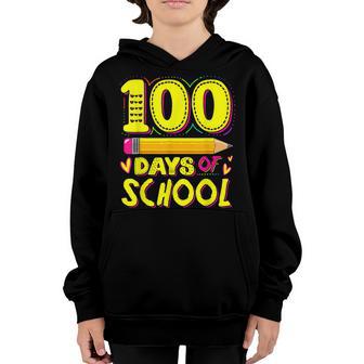 Happy 100Th Day Of School 100 Days Of School Pencil Kids V2 Youth Hoodie - Thegiftio UK