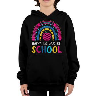 Happy 100Th Day Of School 100 Days Smarter Colourful Rainbow Youth Hoodie - Thegiftio UK
