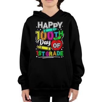 Happy 100Th Day Of School 100 Days Smarter Cute 1St Grade V2 Youth Hoodie - Thegiftio UK