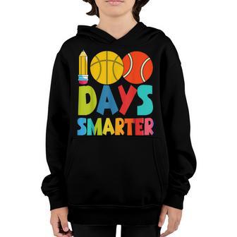 Happy 100Th Day Of School 100 Days Smarter Girl Boy Kids V2 Youth Hoodie - Thegiftio UK