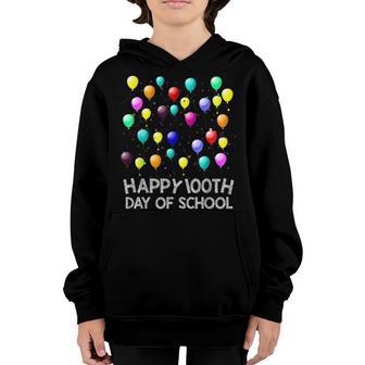 Happy 100Th Day Of School Balloon 100 Days Smarter Youth Hoodie - Thegiftio UK