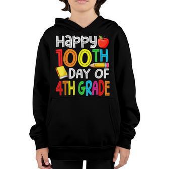 Happy 100Th Day Of School Costume 4Th Grade Teachers Gift Youth Hoodie - Thegiftio UK