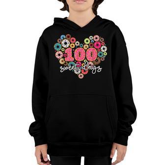 Happy 100Th Day Of School Donuts 100 Sweet Days Teacher Kids Youth Hoodie - Thegiftio UK