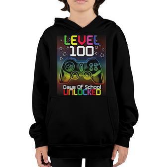 Happy 100Th Day Of School For Teacher & Student Video Gamer Youth Hoodie - Thegiftio UK