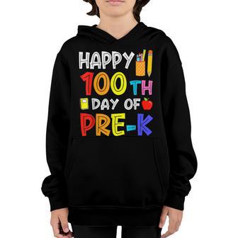 Happy 100Th Day Of School Funny Pre-K Student Teacher Youth Hoodie - Thegiftio UK