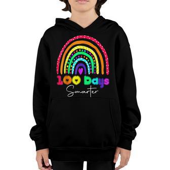 Happy 100Th Day Of School Gift Teacher Kids 100 Days Rainbow Youth Hoodie - Thegiftio UK