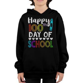 Happy 100Th Day Of School Kindergarten Teacher Student V3 Youth Hoodie - Thegiftio UK