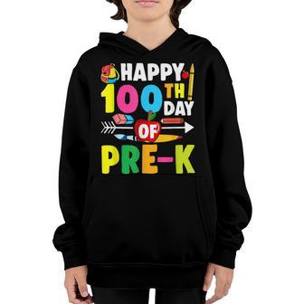 Happy 100Th Day Of School Pre-K Teacher And Student Youth Hoodie - Thegiftio UK