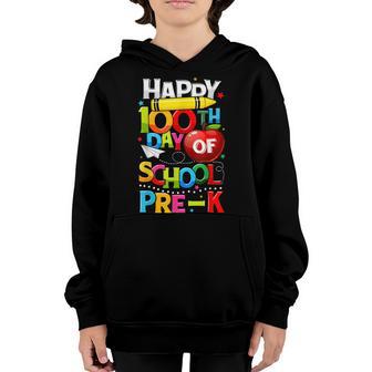 Happy 100Th Day Of School Pre-K Teacher Student - 100 Days Youth Hoodie - Thegiftio UK