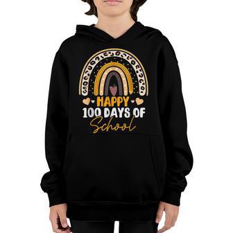 Happy 100Th Day Of School Rainbow Leopard V29 Youth Hoodie - Thegiftio UK