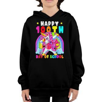 Happy 100Th Day Of School Rainbow Unicorn 100 Magical Days V2 Youth Hoodie - Thegiftio UK
