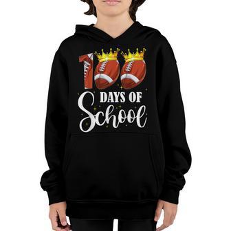 Happy 100Th Day Of School Teacher Football 100 Days Smarter Youth Hoodie - Thegiftio UK