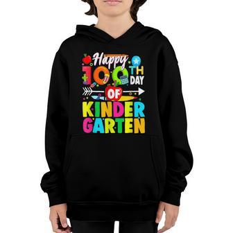 Happy 100Th Day Of School Teacher Kids 100 Days Colorful Youth Hoodie - Thegiftio UK