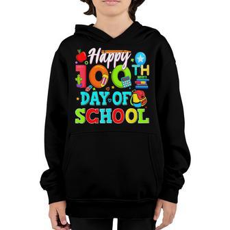Happy 100Th Day Of School Teacher Kids 100 Days Rainbow V5 Youth Hoodie - Thegiftio UK