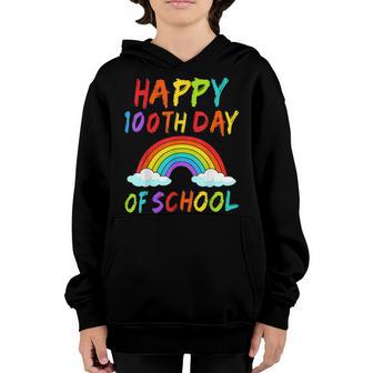 Happy 100Th Day Of School Teacher Rainbow100 Days Smarter Youth Hoodie - Thegiftio UK