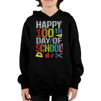 Happy 100Th Day Of School Teacher Student Kids 100 Days Youth Hoodie - Seseable