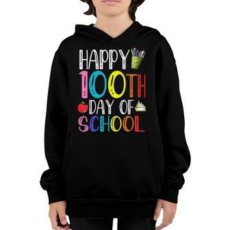 Happy 100Th Day Of School Teacher Student Kids Youth Hoodie - Thegiftio UK