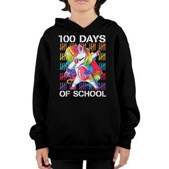 Happy 100Th Day Of School Teachers 100 Days Unicorn Youth Hoodie - Thegiftio UK