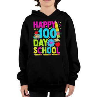 Happy 100Th Day Of School Teachers Kids 100 Days Youth Hoodie - Seseable