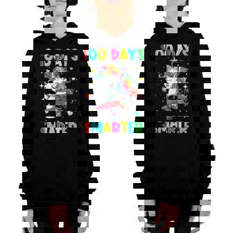 Happy 100Th Day Of School Unicorn Kid Girls 100 Days Smarter V2 Youth Hoodie - Thegiftio