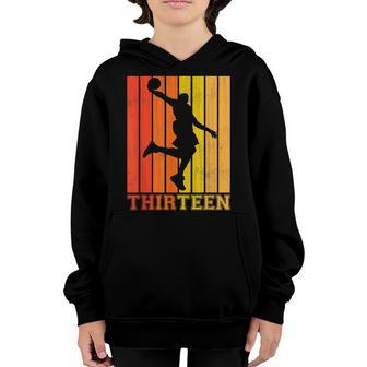 Happy 13Th Birthday Decorations For Boys Basketball Players Youth Hoodie - Thegiftio UK