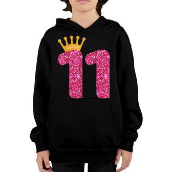 Happy Birthday Girls 11Th Party 11 Years Old Bday Youth Hoodie - Thegiftio UK