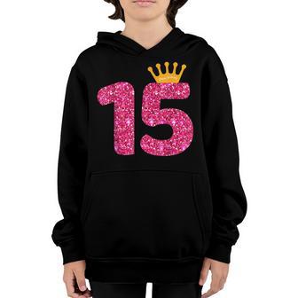 Happy Birthday Girls 15Th Party 15 Years Old Bday Youth Hoodie - Thegiftio UK