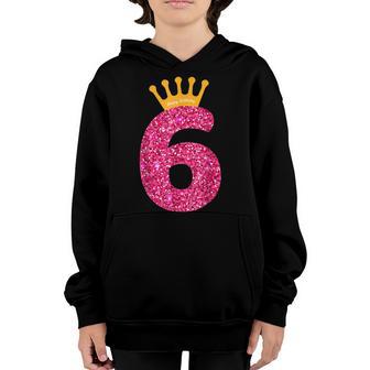 Happy Birthday Girls 6Th Party 6 Years Old Bday Youth Hoodie - Thegiftio UK