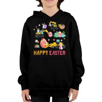 Happy Easter Construction Crane Truck Boys Toddler Youth Hoodie - Seseable