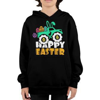 Happy Easter Day For Monster Truck Lover Boy Eggs Easter Youth Hoodie - Seseable