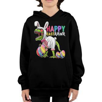 Happy Eastrawr T Rex Dinosaur Easter Bunny Egg Costume Kids Youth Hoodie - Seseable