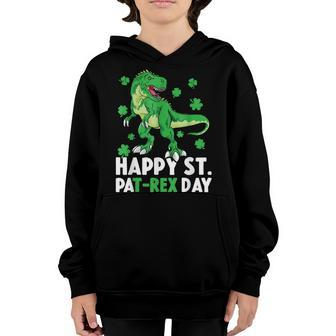 Happy St Pat-Rex Dinosaur Saint Patricks Day For Boys Girls Youth Hoodie - Thegiftio UK