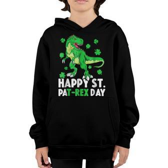 Happy St Pat Rex Dinosaur Saint Patricks Day For Boys Girls Youth Hoodie - Thegiftio UK