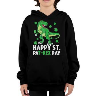 Happy St Pat T-Rex Saint Patricks Day Dinosaur Boys Kids Youth Hoodie - Thegiftio UK