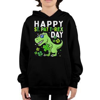 Happy St Pat T Rex Saint Patricks Day Dinosaur Toddler Boys Youth Hoodie - Thegiftio UK
