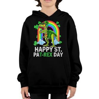 Happy St Pat Trex Day Dino St Patricks Day Toddler Boy Youth Hoodie - Seseable