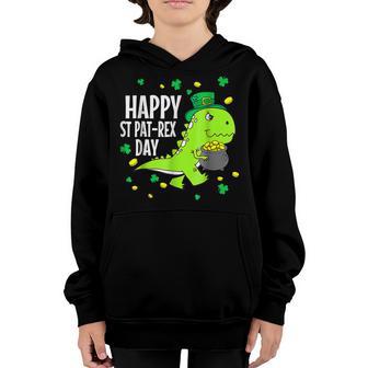 Happy St Pat Trex Day Dino St Patricks Day Toddler Boys Gift Youth Hoodie - Thegiftio UK
