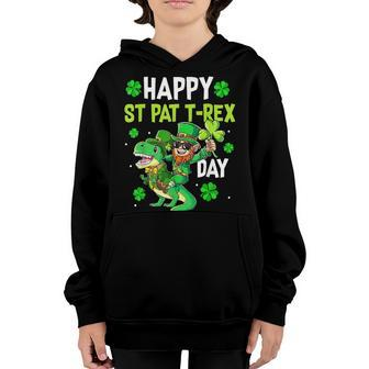Happy St Pat Trex Day Dino St Patricks Day Toddler Boys Kids V2 Youth Hoodie - Seseable