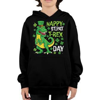 Happy St Pat Trex Day Dinosaur St Patricks Day Toddler Boys Youth Hoodie - Seseable