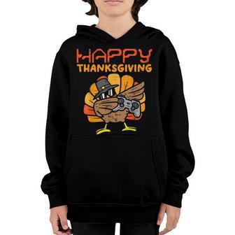 Happy Thanksgiving Dabbing Gamer Turkey Kids Boys Girls Men V3 Youth Hoodie - Thegiftio UK