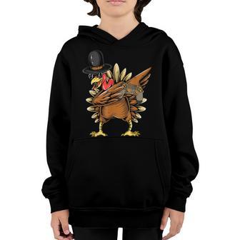 Happy Thanksgiving Dabbing Gamer Turkey Kids Boys Girls Men V4 Youth Hoodie - Thegiftio UK