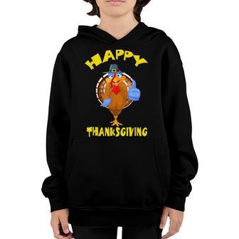 Happy Thanksgiving Day Funny Turkey Holiday Gifts Boys Girls Youth Hoodie - Thegiftio UK