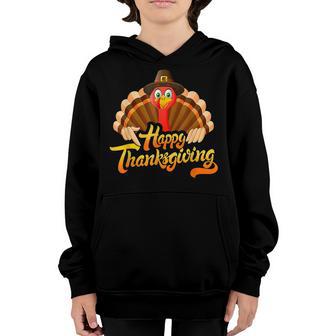 Happy Thanksgiving For Boys Girls Kids Pilgrim Turkey Youth Hoodie - Thegiftio UK